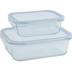 2 boîtes de conservation en verre 640 ml et 1500 ml