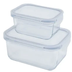 2 boîtes de conservation en verre 640 ml et 1500 ml