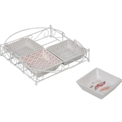 4 coupelles avec support blanc