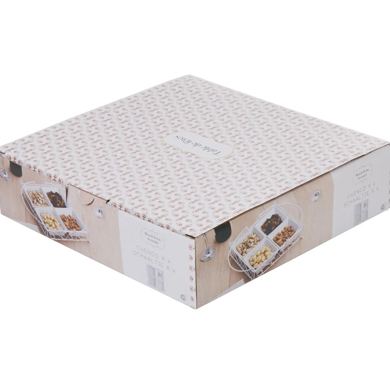 4 coupelles avec support blanc