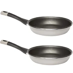 2 poêles en acier émaillé