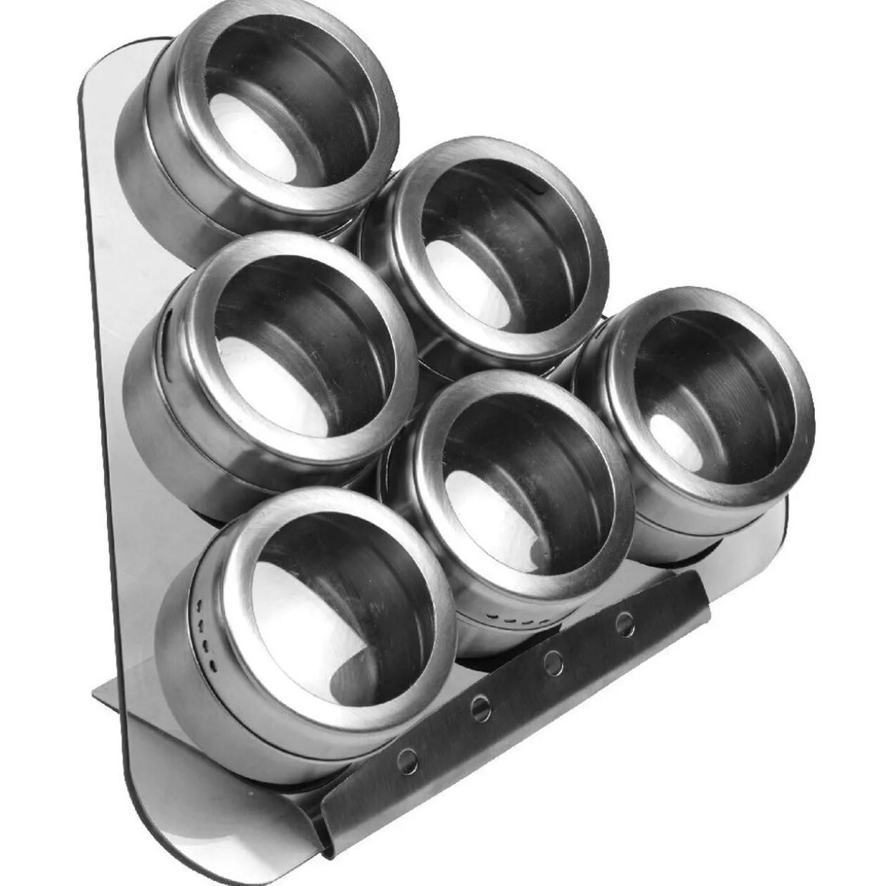 6 pots à épices avec support aimanté