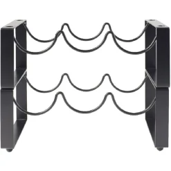 2 range bouteilles x3 métal noir