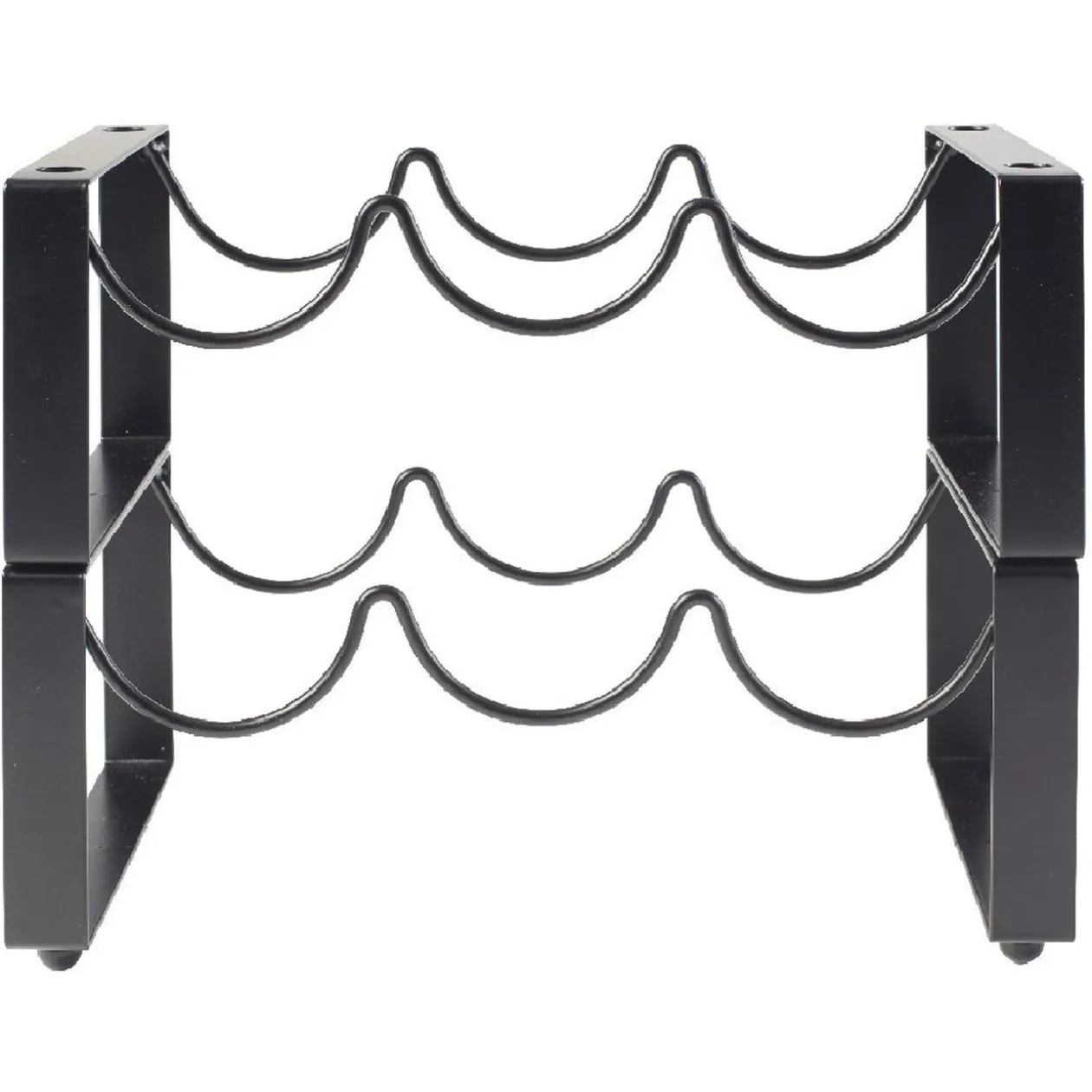 2 range bouteilles x3 métal noir