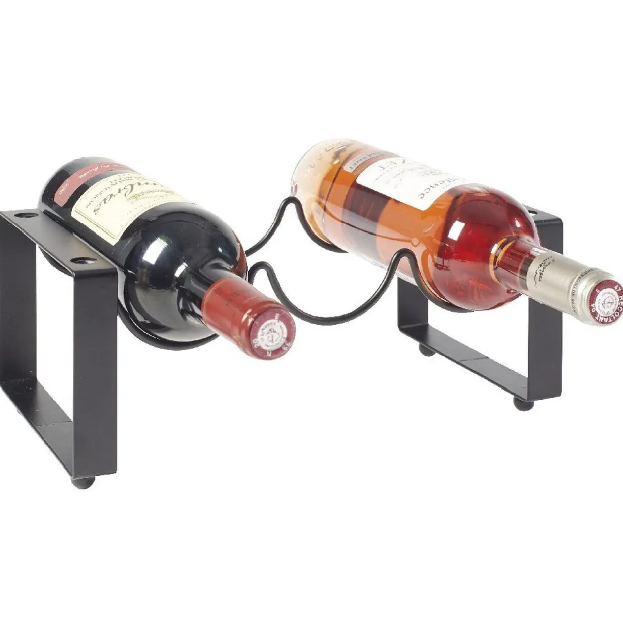 2 range bouteilles x3 métal noir