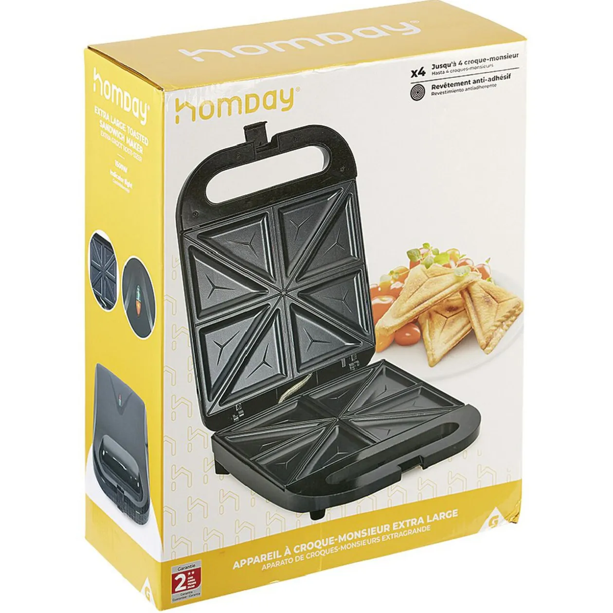 Appareil à croque monsieur extra large