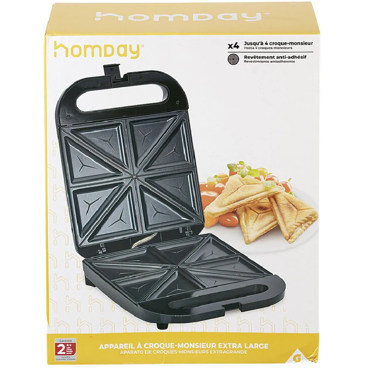 Appareil à croque monsieur extra large