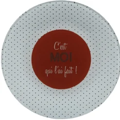 Assiette à dessert à pois C'est moi qui l'ai fait x4