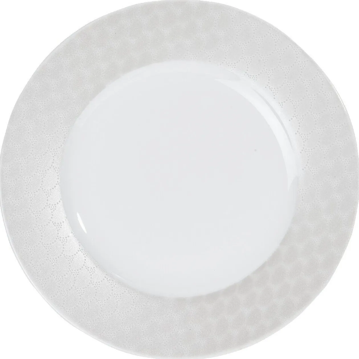 Assiette à dessert blanche bordure brillante