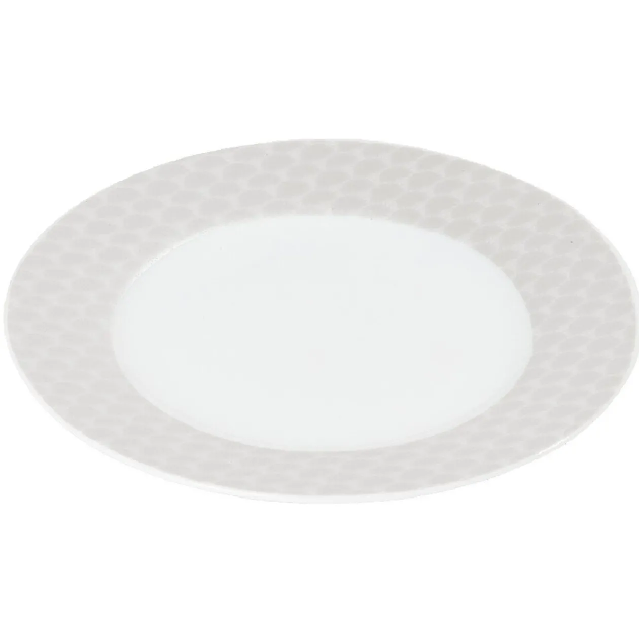 Assiette à dessert blanche bordure brillante