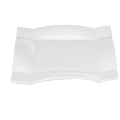 Assiette à dessert carrée porcelaine uni blanc