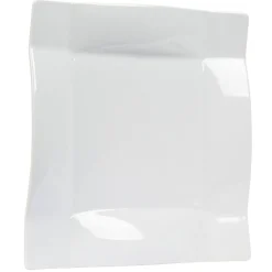 Assiette à dessert carrée porcelaine uni blanc