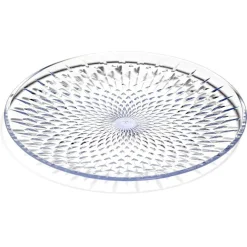 Assiette à dessert en plastique transparent effet martelé