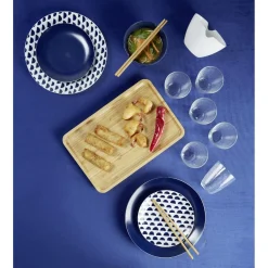 Assiette à dessert en porcelaine décor bleu Ø 19 cm