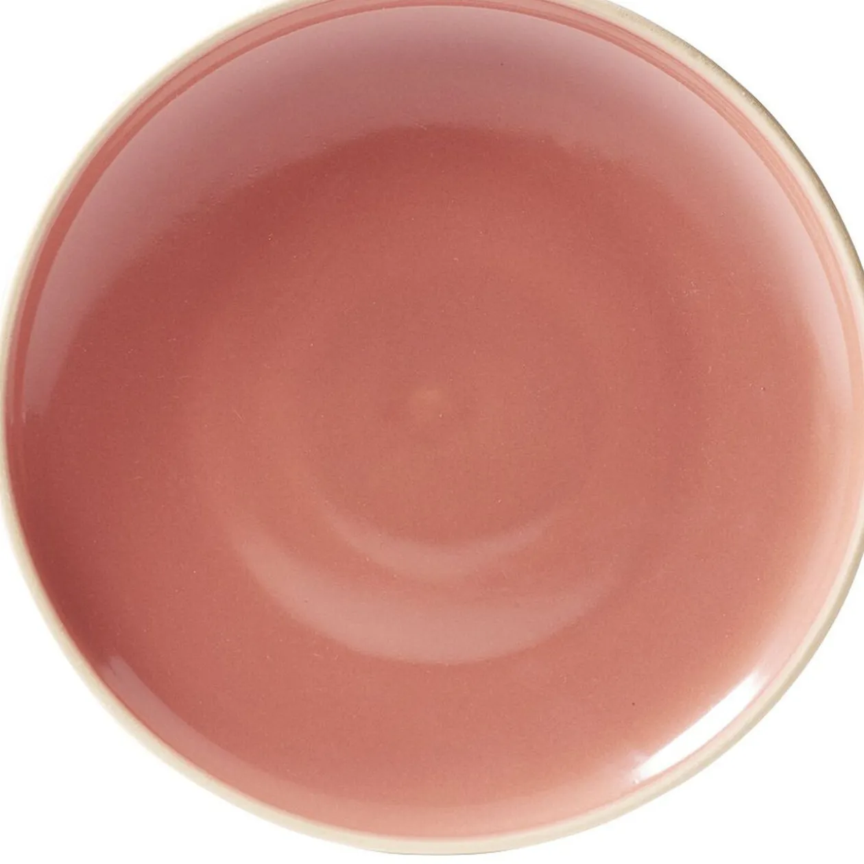 Assiette à dessert faïence Terracotta avec liseré crème