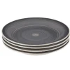Assiette à dessert gris effet spirale x4