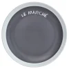 Assiette à dessert grise contour blanc inscription Le marché
