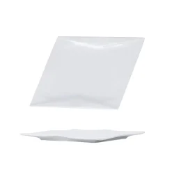 Assiette à dessert losange blanche