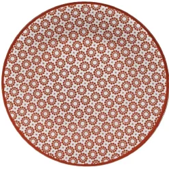 Assiette à dessert Micro blanc et rouge fleurs à pois x4