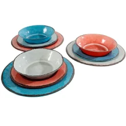 Assiette à dessert mélaminé effet craquelé