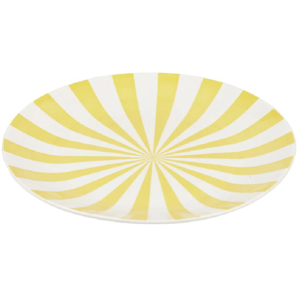 Assiette à dessert porcelaine rayure bicolore Ø16cm