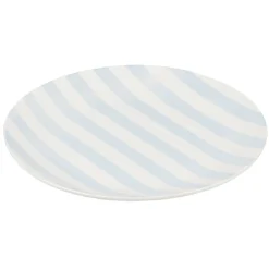 Assiette à dessert porcelaine rayure bicolore Ø16cm