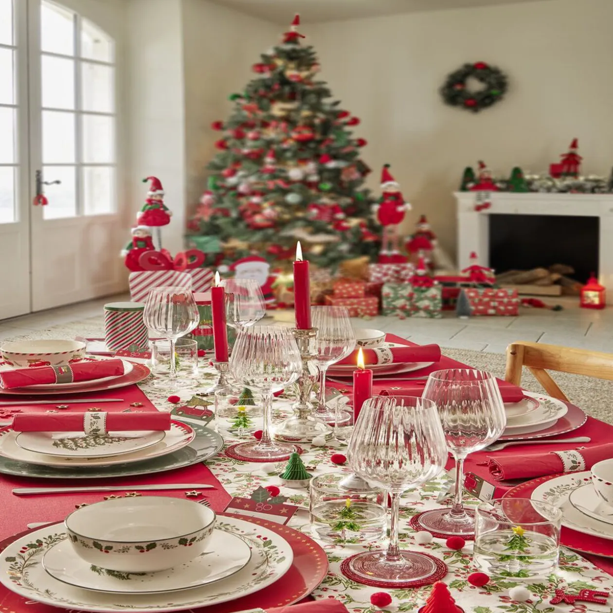 Assiette à dessert porcelaine blanche motif sapin de Noël Ø19cm