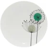 Assiette à dessert ronde aigrette pissenlit blanche