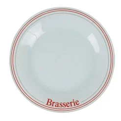 Assiette à dessert ronde blanche décor brasserie