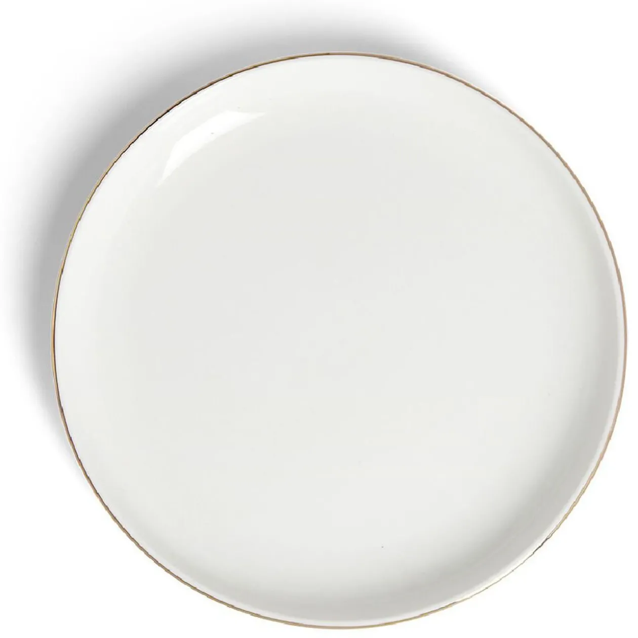 Assiette à dessert ronde blanc et doré Ø19cm porcelaine