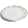Assiette à dessert ronde Ø19cm porcelaine pois blanc et doré