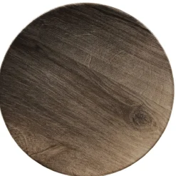Assiette à dessert ronde décor imitation bois