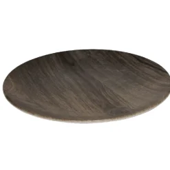 Assiette à dessert ronde décor imitation bois