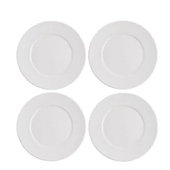 Assiette à dessert ronde embossée blanche x4