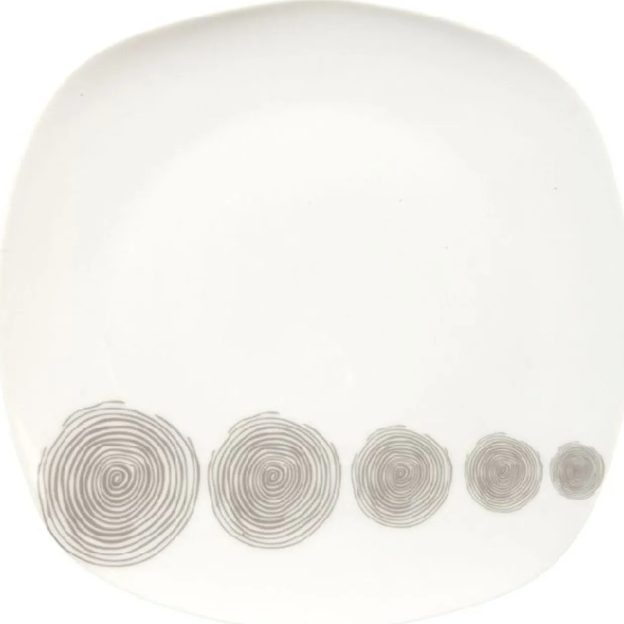 Assiette à dessert tourbillons gris