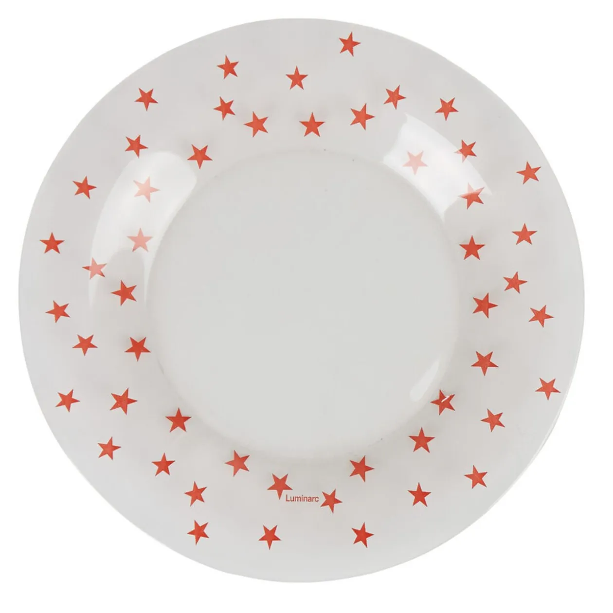 Assiette à dessert verre Zana givre étoiles rouges