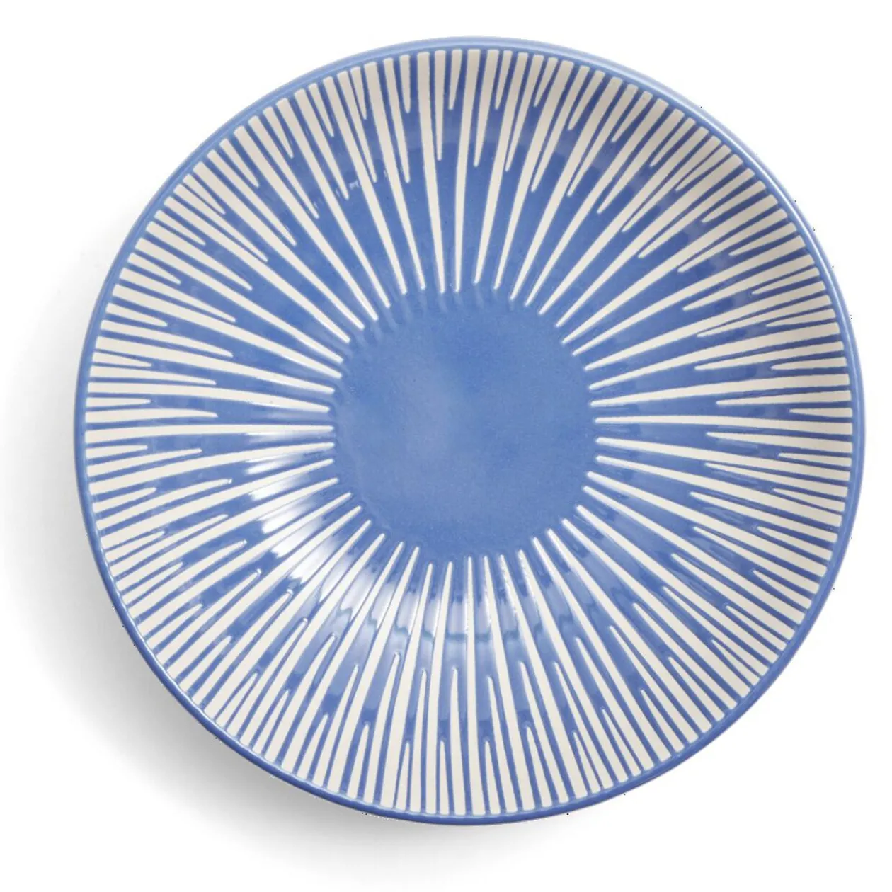 Assiette à soupe Rio faïence bleue et blanche Ø20cm