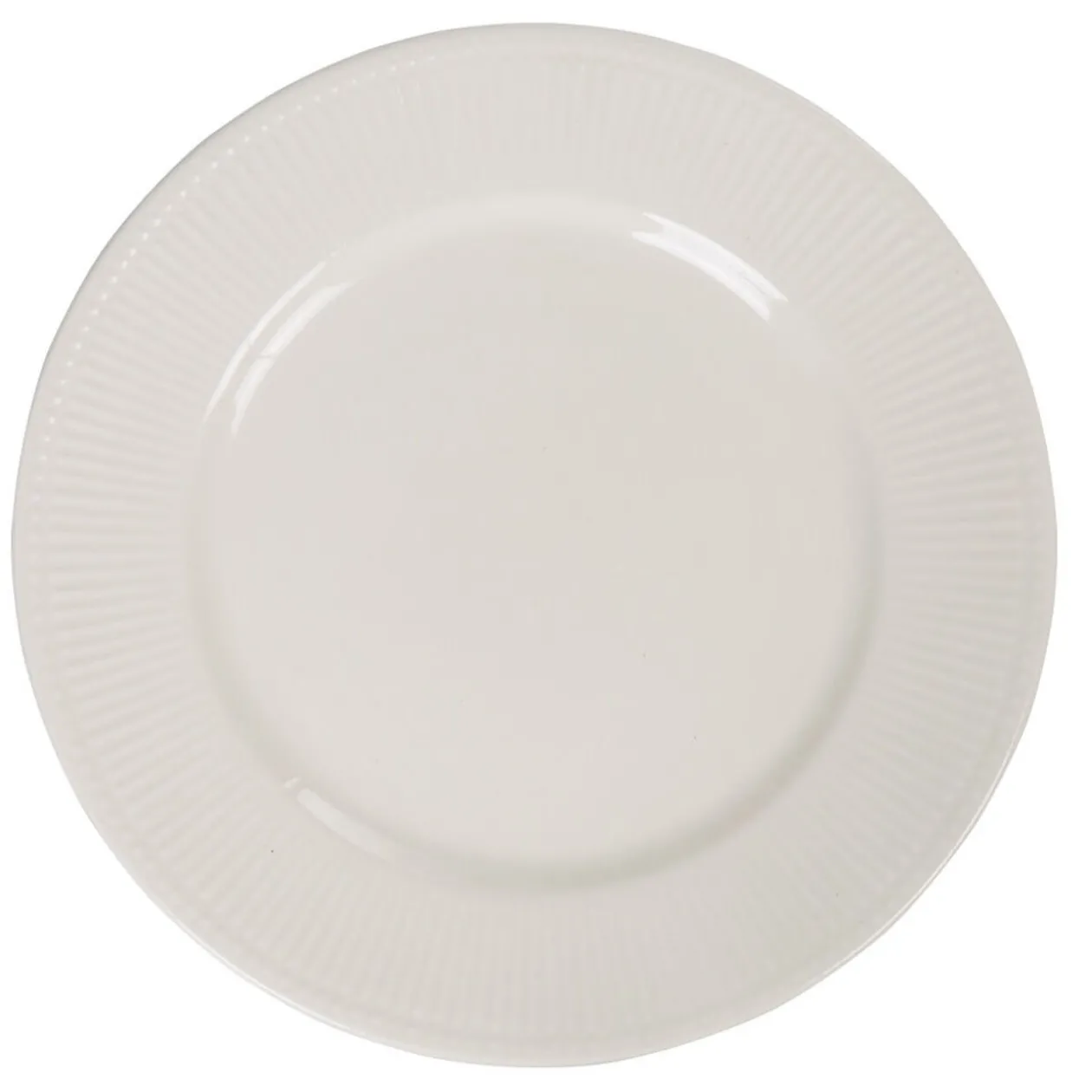 Assiette avec rebord embossé ronde plate blanche
