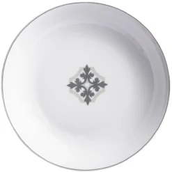 Assiette creuse blanche carreau de ciment motif flocon