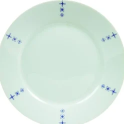 Assiette creuse blanche décor aile bleu