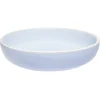 Assiette creuse en faïence bleu turquoise avec liseré crème