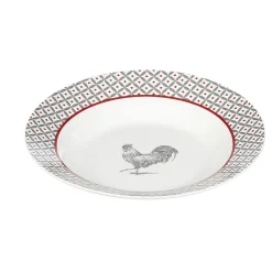 Assiette creuse esprit campagne design poule ø21 cm