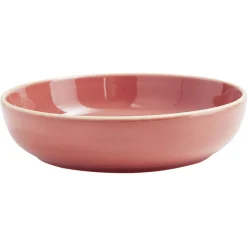Assiette creuse faïence Terracotta avec liseré crème