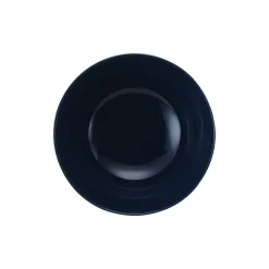 Assiette creuse motif vague japonaise bleue et blanche