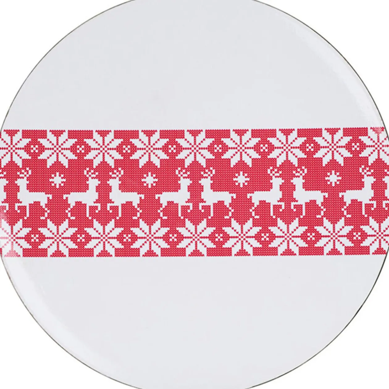 Assiette de présentation rouge blanche