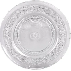 Assiette de présentation ronde transparente ciselée