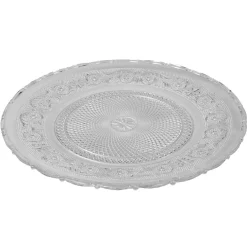 Assiette de présentation ronde transparente ciselée