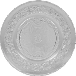 Assiette de présentation ronde transparente ciselée