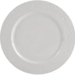 Assiette plate blanc effet martelé x4
