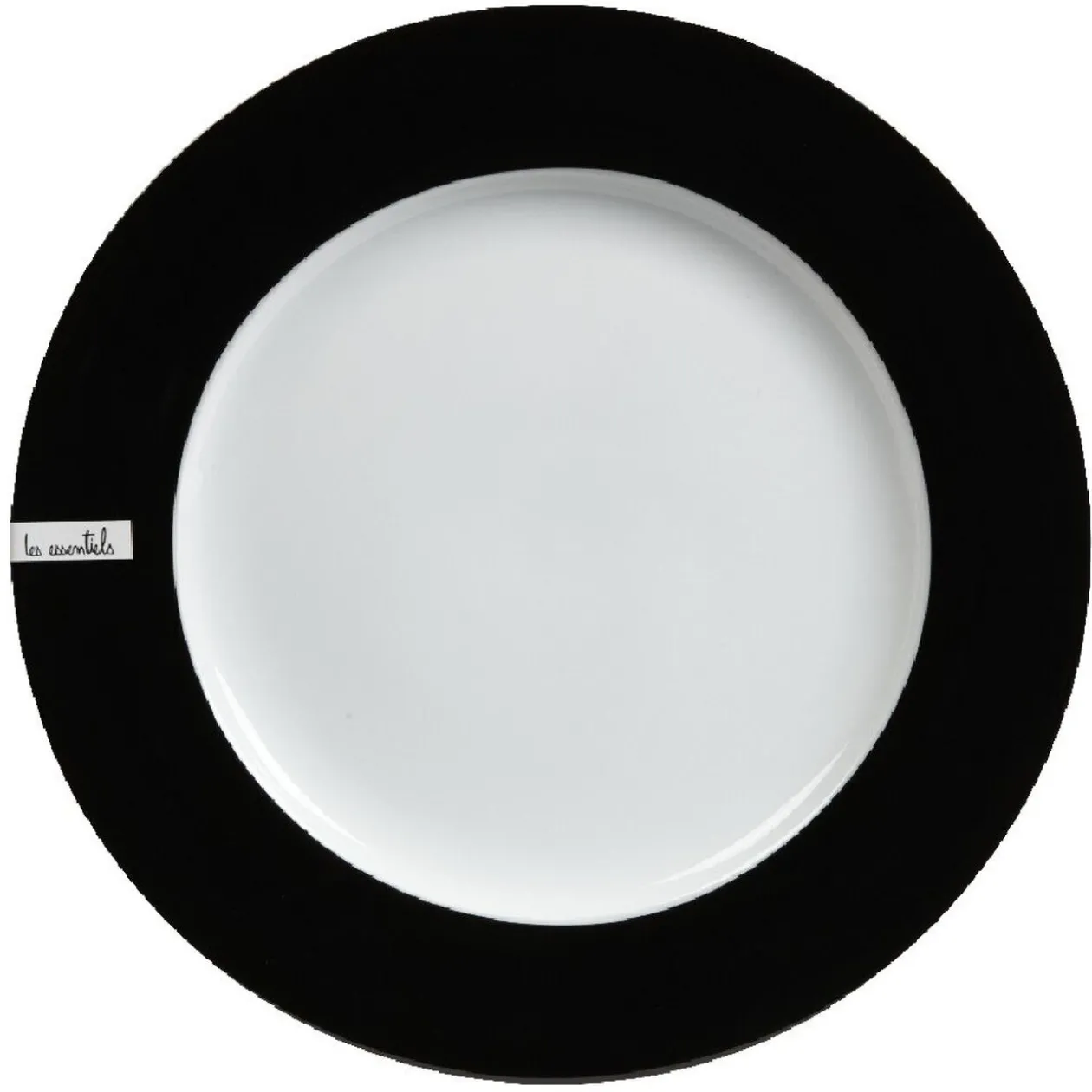 Assiette plate blanche et noire